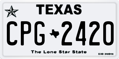 TX license plate CPG2420