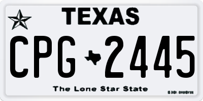 TX license plate CPG2445