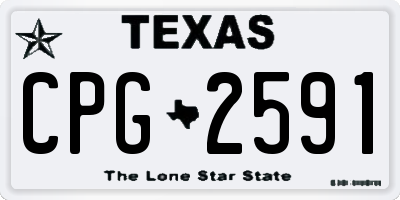 TX license plate CPG2591