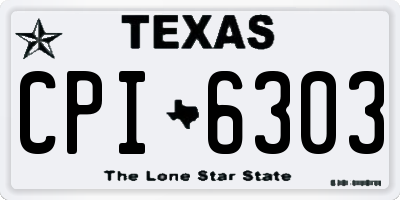 TX license plate CPI6303