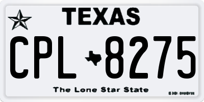 TX license plate CPL8275