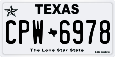 TX license plate CPW6978