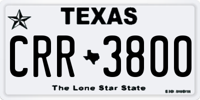 TX license plate CRR3800