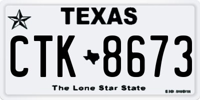 TX license plate CTK8673