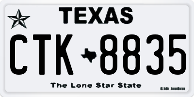 TX license plate CTK8835