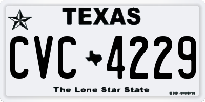 TX license plate CVC4229