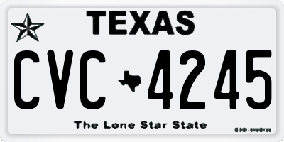 TX license plate CVC4245