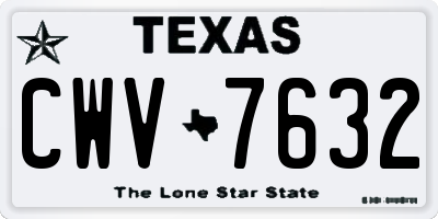 TX license plate CWV7632