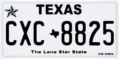 TX license plate CXC8825