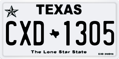TX license plate CXD1305