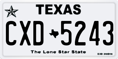 TX license plate CXD5243