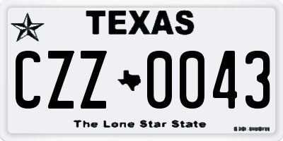 TX license plate CZZ0043