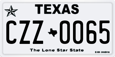 TX license plate CZZ0065