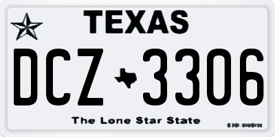 TX license plate DCZ3306