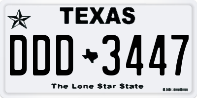 TX license plate DDD3447