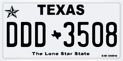 TX license plate DDD3508