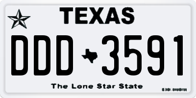 TX license plate DDD3591