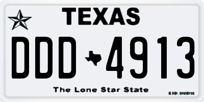 TX license plate DDD4913