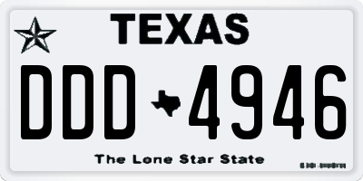TX license plate DDD4946