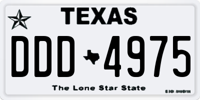 TX license plate DDD4975