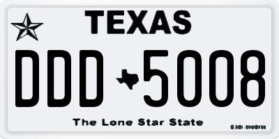 TX license plate DDD5008