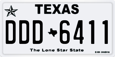 TX license plate DDD6411