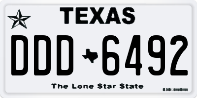 TX license plate DDD6492