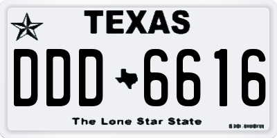 TX license plate DDD6616