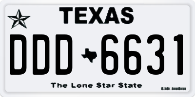 TX license plate DDD6631