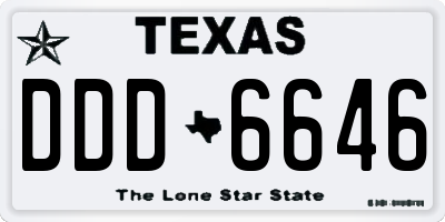 TX license plate DDD6646