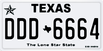 TX license plate DDD6664