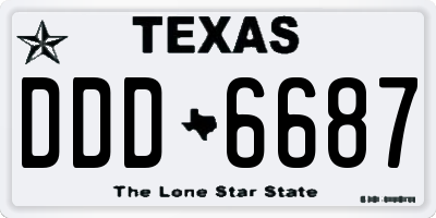 TX license plate DDD6687