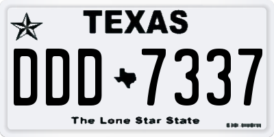 TX license plate DDD7337