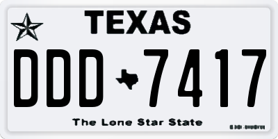 TX license plate DDD7417