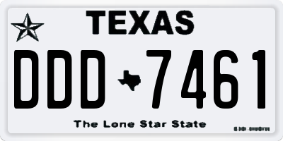 TX license plate DDD7461