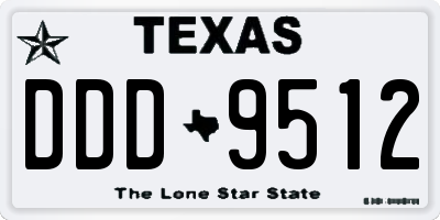 TX license plate DDD9512