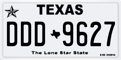 TX license plate DDD9627