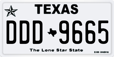 TX license plate DDD9665
