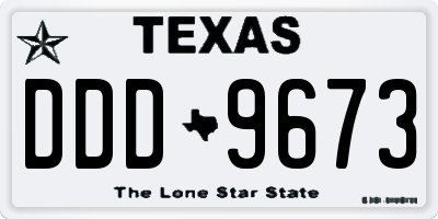 TX license plate DDD9673