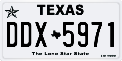 TX license plate DDX5971
