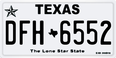 TX license plate DFH6552