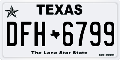 TX license plate DFH6799