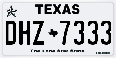 TX license plate DHZ7333