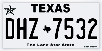 TX license plate DHZ7532