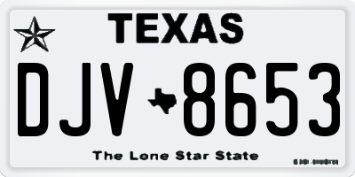 TX license plate DJV8653