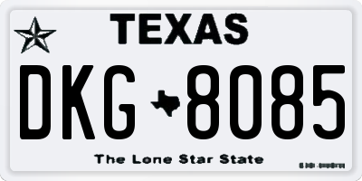 TX license plate DKG8085