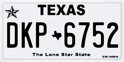 TX license plate DKP6752