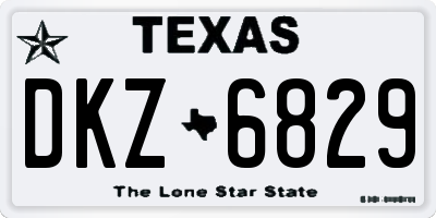 TX license plate DKZ6829