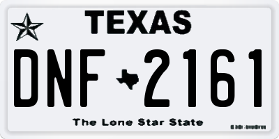 TX license plate DNF2161