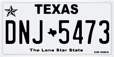 TX license plate DNJ5473